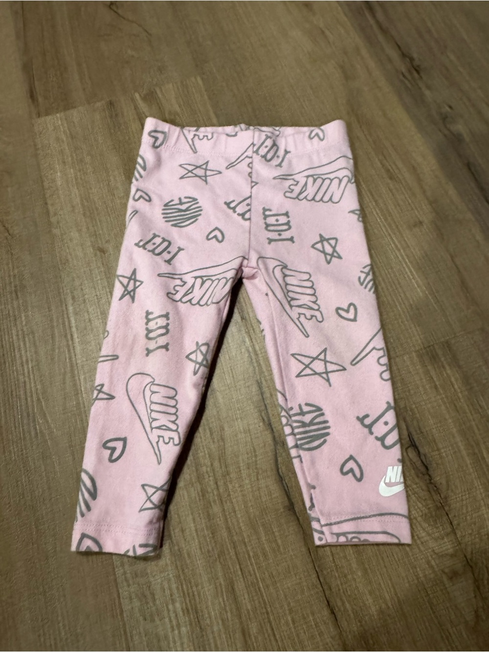 Nike Pink Logo & Doodle Kids Leggings
